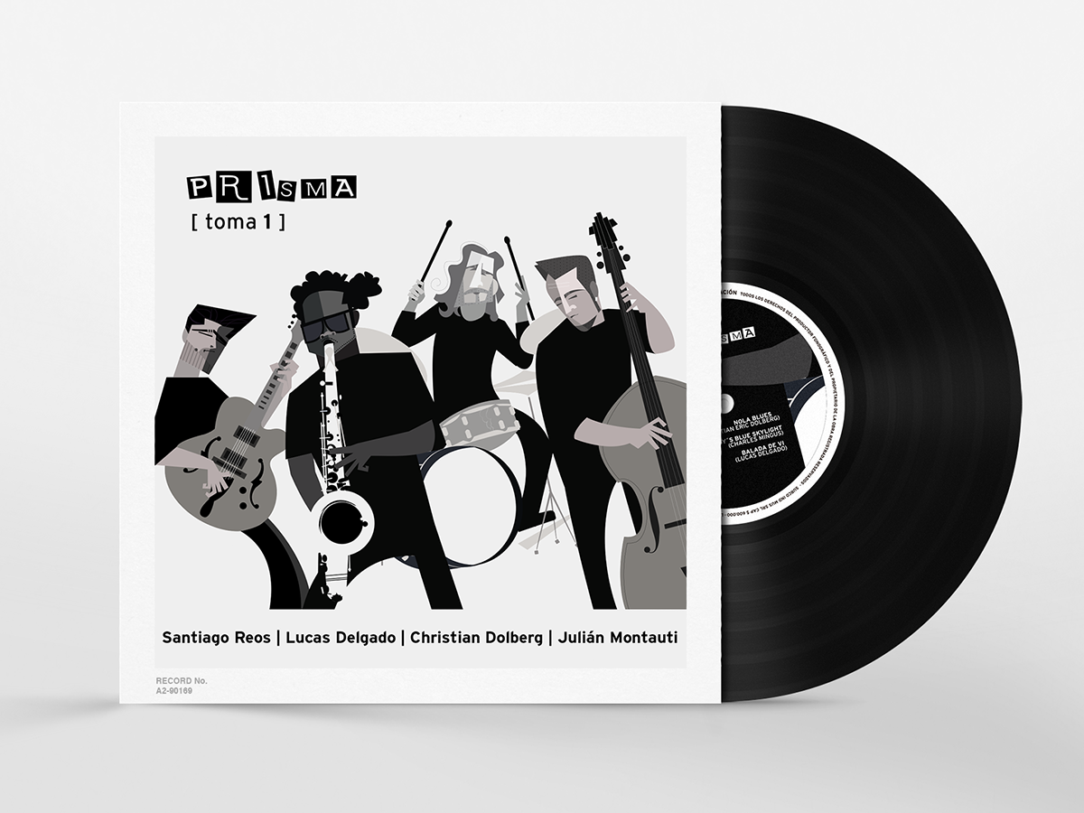 Diseño de portada e ilustración para el álbum Toma 1 de Prisma, banda argentina de jazz contemporáneo.