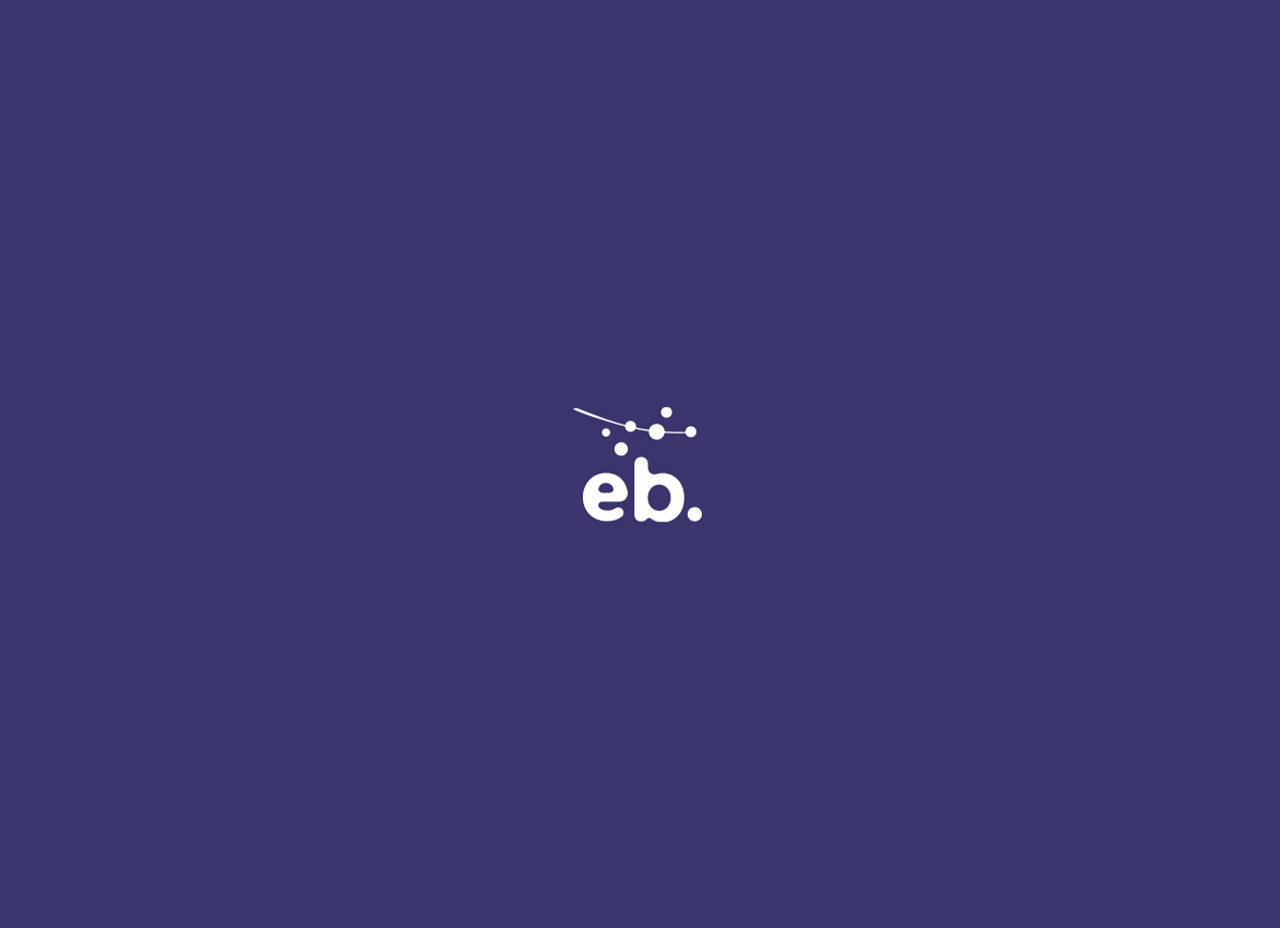 Aplicaciones de identidad visual para Erika B., especialista en comunicación digital. Papelería institucional, tarjetas personales, sobres y sistema gráfico inspirado en redes de conexión.
