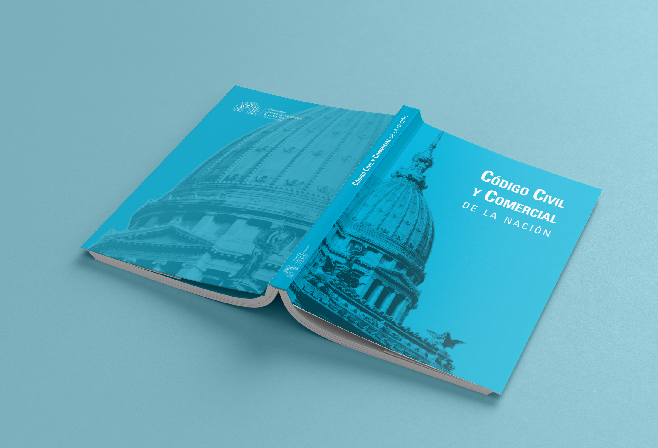 Diseño editorial para la primera edición especial del Nuevo Código Civil y Comercial de la Nación Argentina publicada por la Honorable Cámara de Diputados.