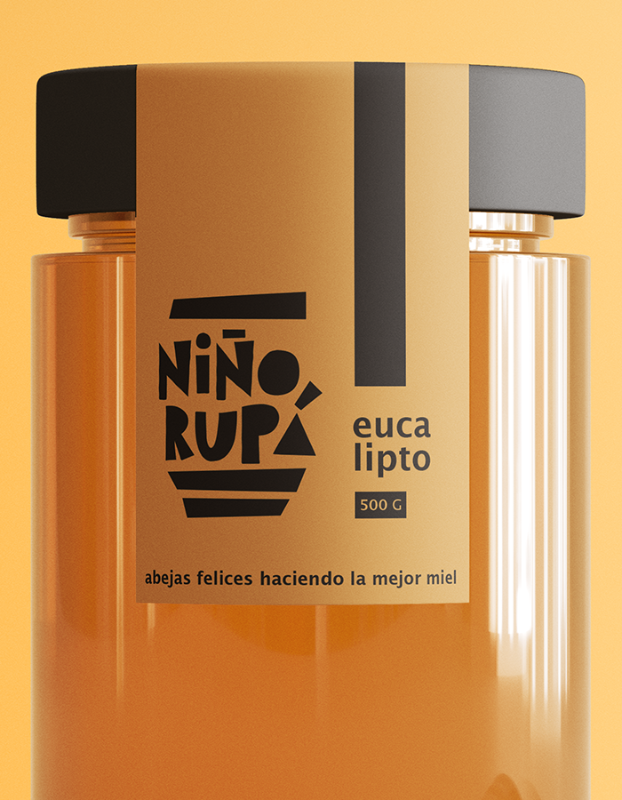 Etiquetas para línea de miel artesanal producida en Corrientes.