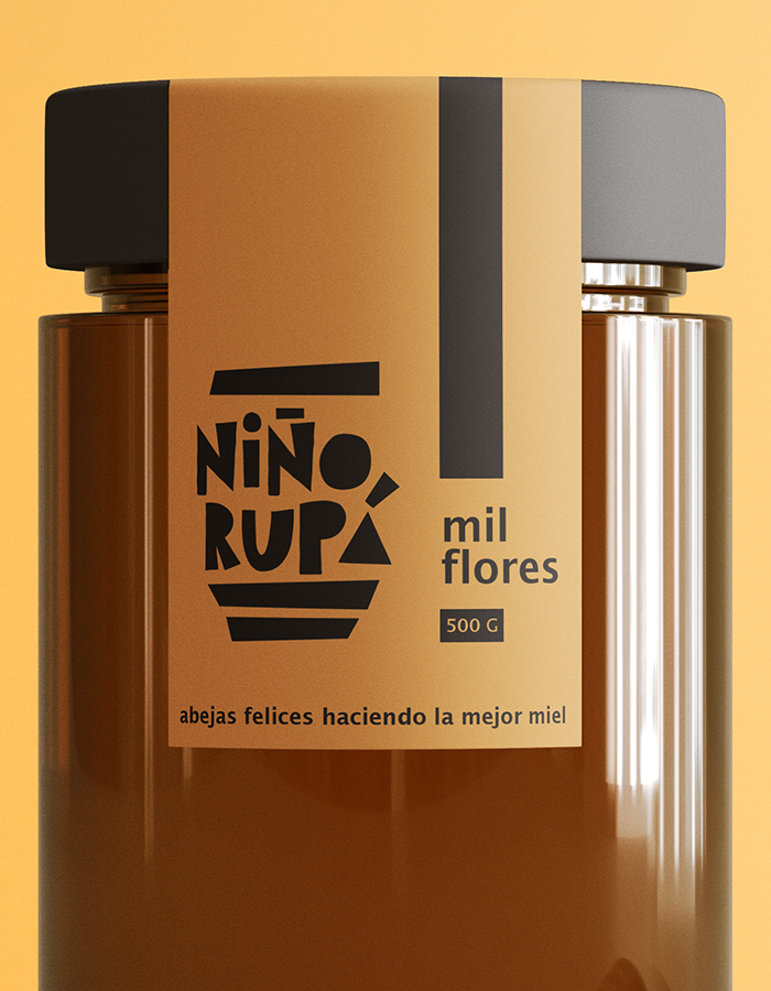 Etiquetas para línea de miel artesanal producida en Corrientes.