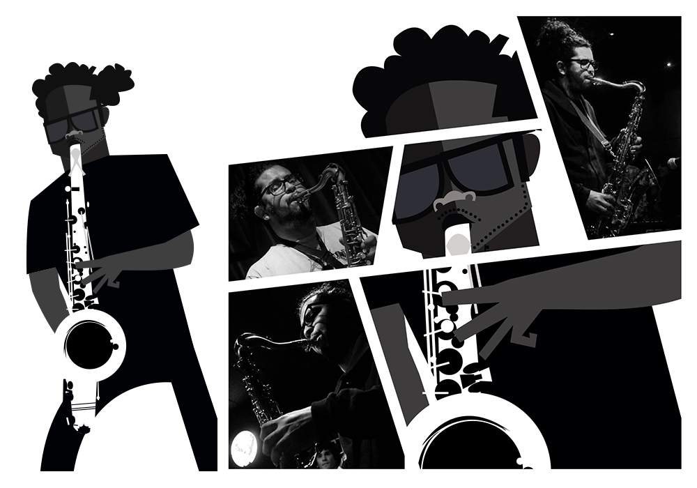 Diseño de portada e ilustración para el álbum Toma 1 de Prisma, banda argentina de jazz contemporáneo.